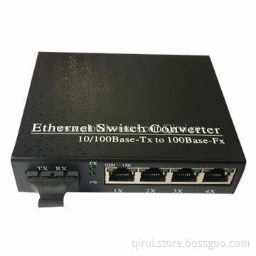 10/100/1000M Dual Fiber 1310nm 40km SC 1 Fiber Ethernet Fiber Switches, 4*RJ45 Port